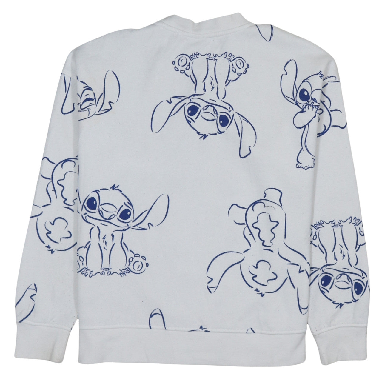 Disney Women White Stitch Sweatshirt Size 10/12 Pullover Crew Neck