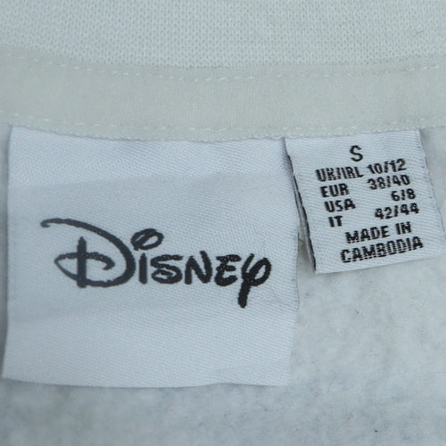 Disney Women White Stitch Sweatshirt Size 10/12 Pullover Crew Neck