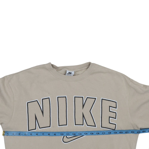 Nike Men's Beige XS Pullover Crew Neck Logo Sweatshirt