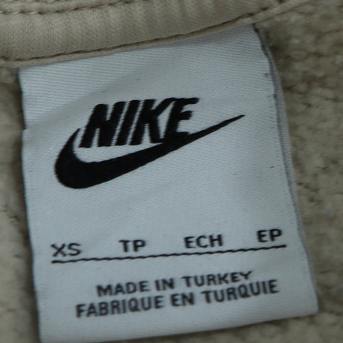 Nike Men's Beige XS Pullover Crew Neck Logo Sweatshirt