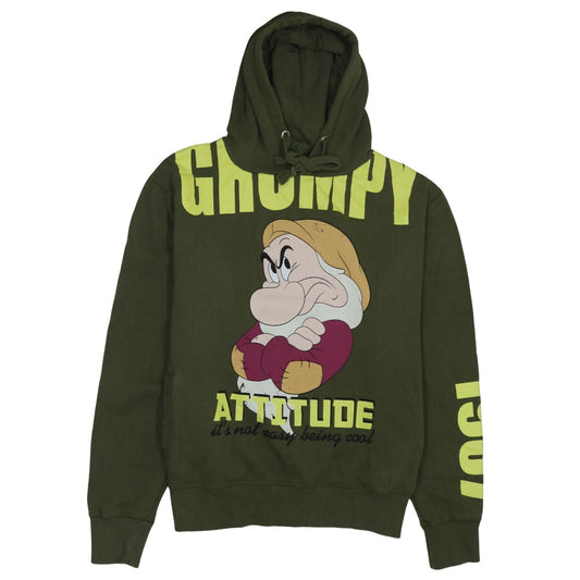 Disney Women Green Grumpy Hoodie XXL Pullover Cotton Blend Casual