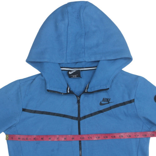 Nike Boys Blue Full Zip Hoodie Size 10-11 Years Regular Fit