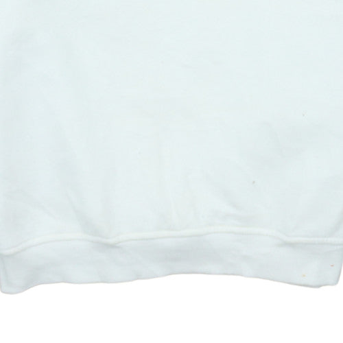 Ellesse Women White Crew Neck Pullover Sweatshirt UK 12