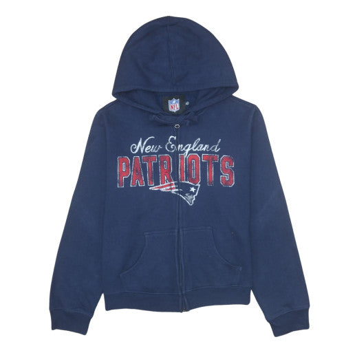 NFL Womens Navy Blue Full Zip Hoodie XL New England Patriots