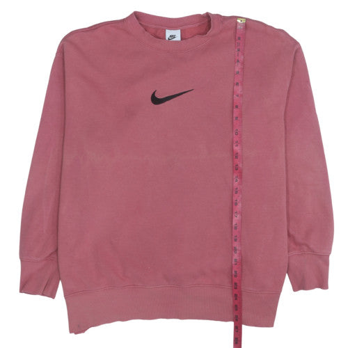 Nike Womens Pink Crew Neck Logo Pullover Sweatshirt Size M