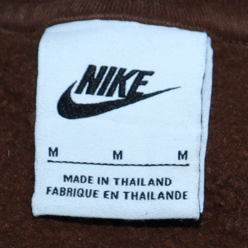 Nike Women’s Brown Pullover Sweatshirt M Logo Crew Neck Cotton Blend