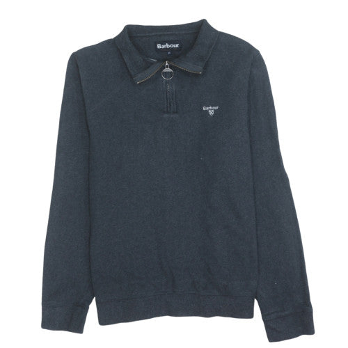 Barbour Men's Blue Collared 1/4 Zip Fleece Sweatshirt Size M