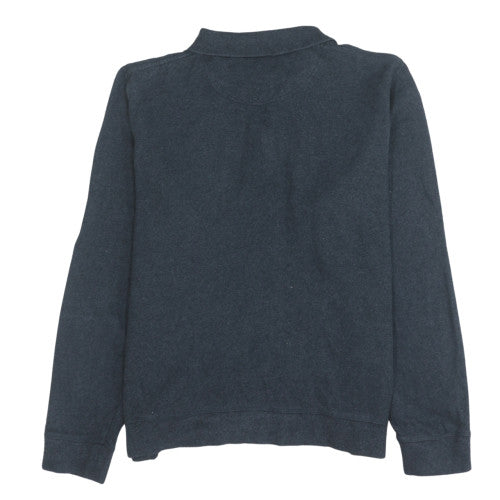Barbour Men's Blue Collared 1/4 Zip Fleece Sweatshirt Size M