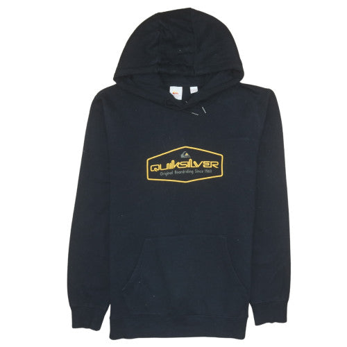 Quiksilver Men's Black Pullover Hoodie Medium Surf Logo Fleece