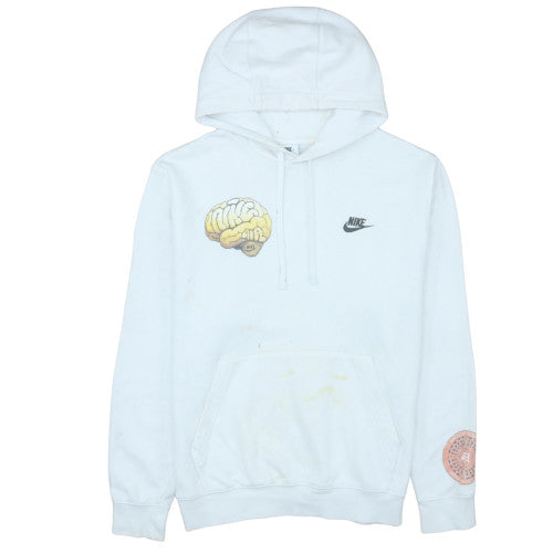 Nike Men's White Pullover Hoodie L Graphic Logo Sportswear