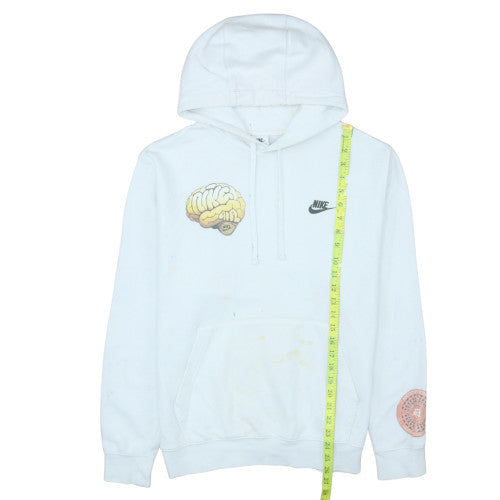 Nike Men's White Pullover Hoodie L Graphic Logo Sportswear