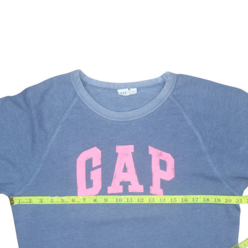 GAP Women's Blue Medium Pullover Sweatshirt with Logo Print
