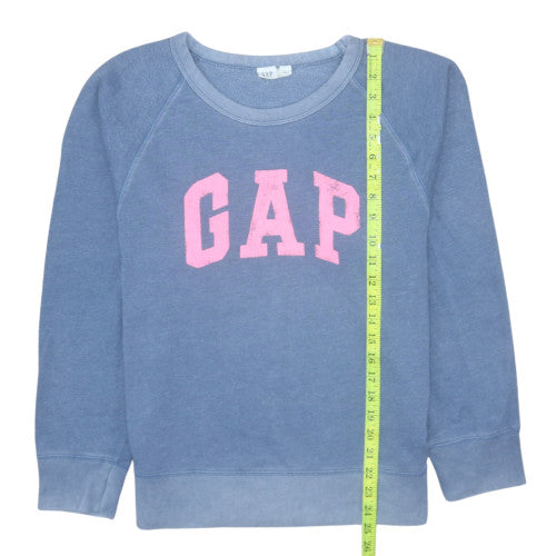 GAP Women's Blue Medium Pullover Sweatshirt with Logo Print