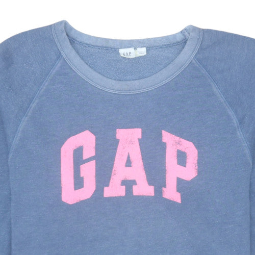GAP Women's Blue Medium Pullover Sweatshirt with Logo Print