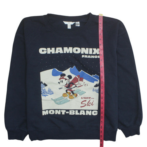 H&M Disney Women's Navy Blue Chamonix Ski Graphic Sweatshirt XL