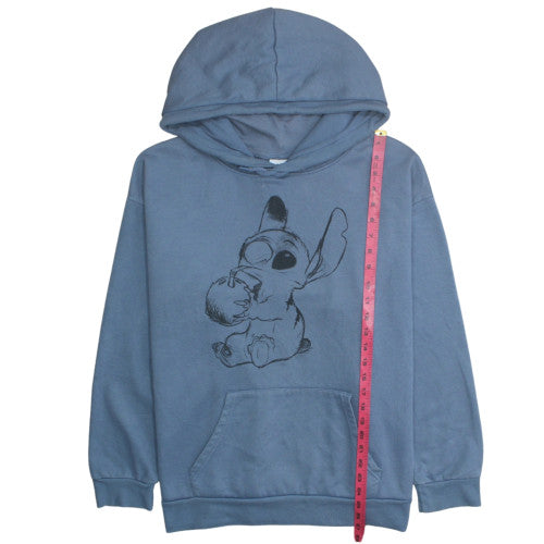 Disney Primark Womens Blue Stitch Pullover Hoodie 2XL Cotton Blend
