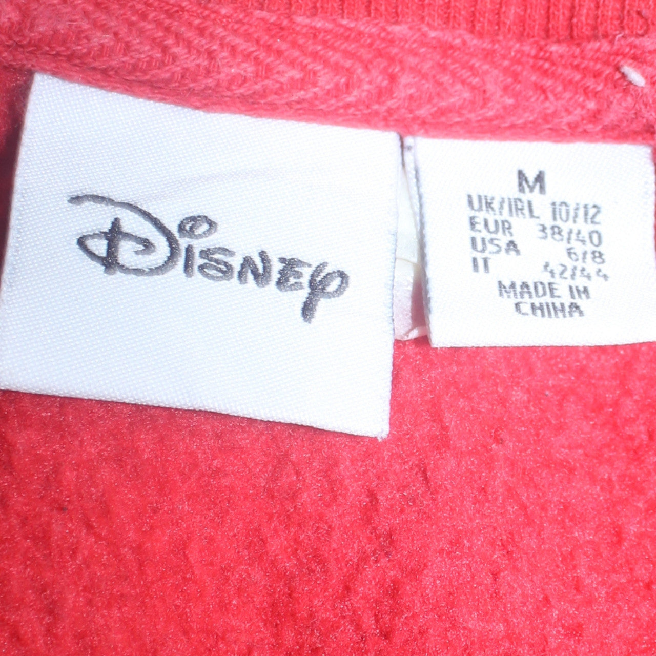 Disney Womens Red Mickey Mouse Pullover Sweatshirt Size M 10/12