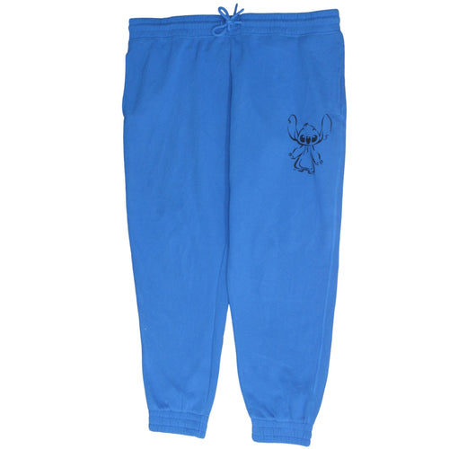 Disney Women Blue Stitch Jogger Trousers XL Fleece Sweatpants