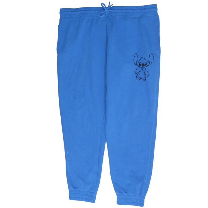 Disney Women Blue Stitch Jogger Trousers XL Fleece Sweatpants