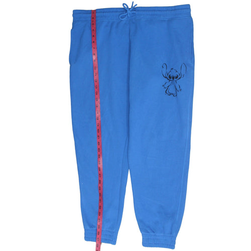 Disney Women Blue Stitch Jogger Trousers XL Fleece Sweatpants