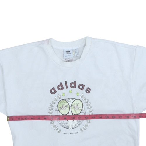 Adidas Womens White Crew Neck Tennis Academy Sweatshirt Size S