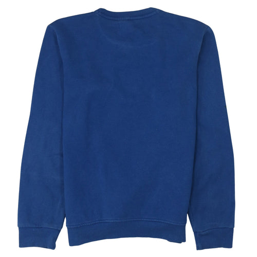 Adidas Mens Blue Crew Neck Logo Pullover Sweatshirt Size S