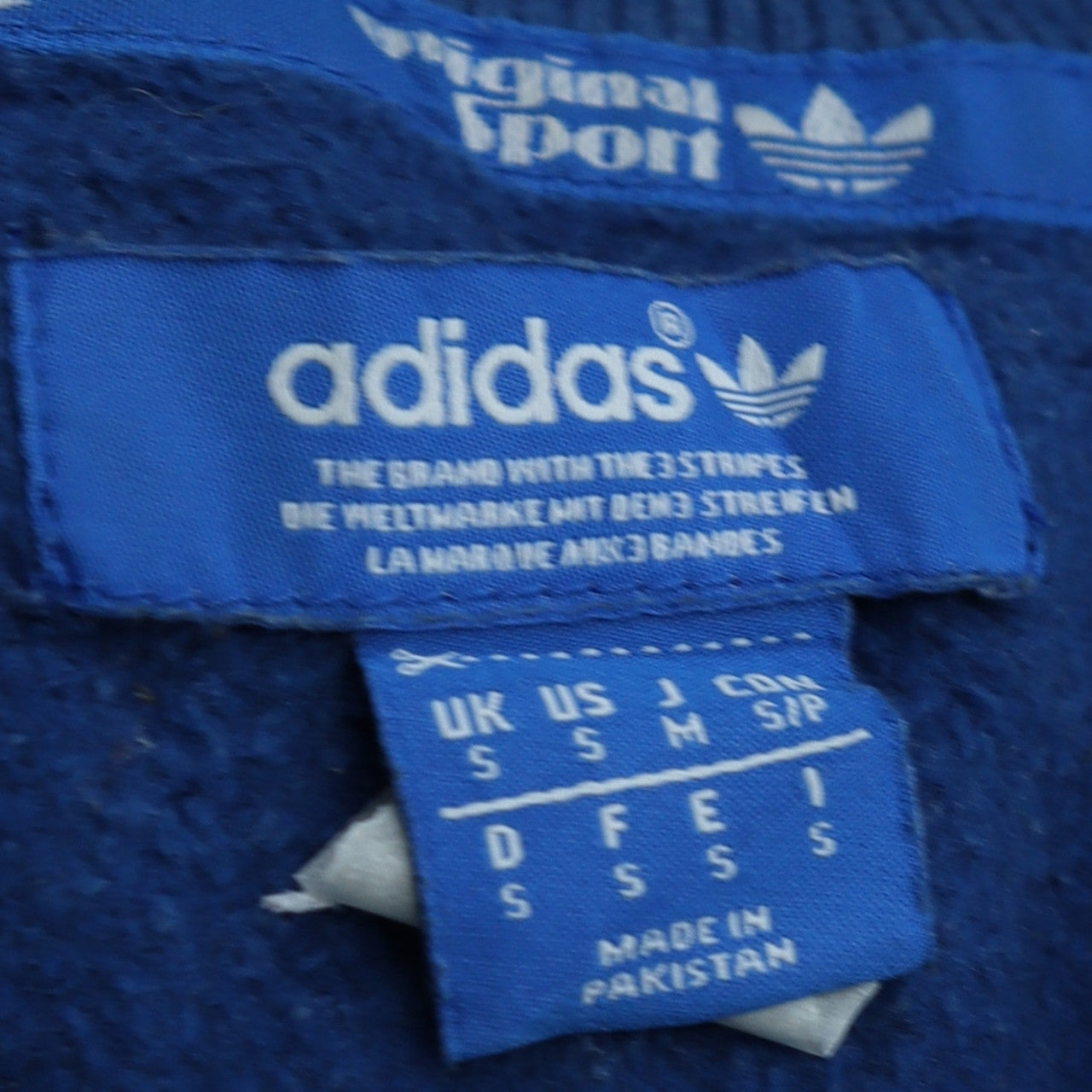 Adidas Mens Blue Crew Neck Logo Pullover Sweatshirt Size S