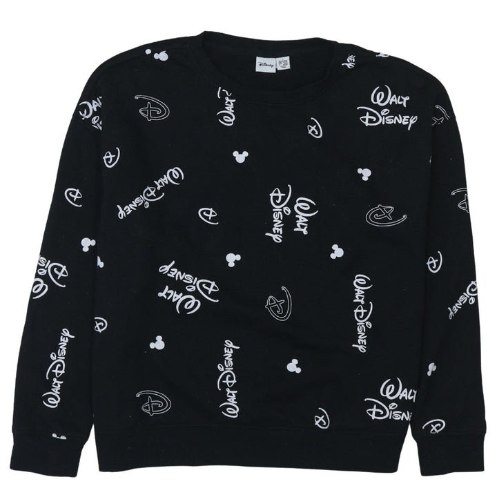 Disney x Primark Womens Black Sweatshirt L Size 14/16 Mickey Logo Print