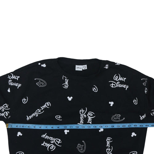 Disney x Primark Womens Black Sweatshirt L Size 14/16 Mickey Logo Print