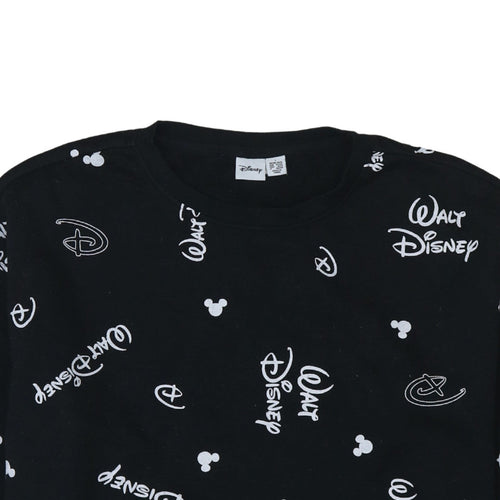 Disney x Primark Womens Black Sweatshirt L Size 14/16 Mickey Logo Print
