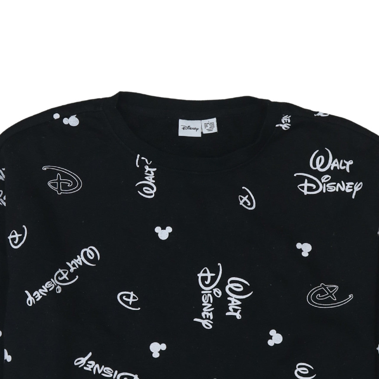 Disney x Primark Womens Black Sweatshirt L Size 14/16 Mickey Logo Print