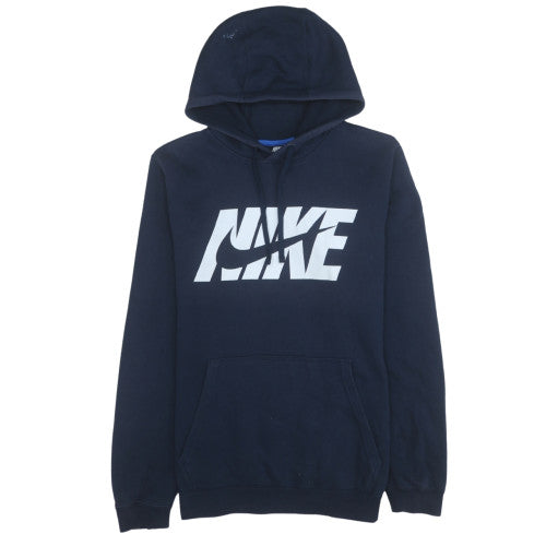 Nike Men Blue Pullover Hoodie L Logo Graphic Fleece Sportswear