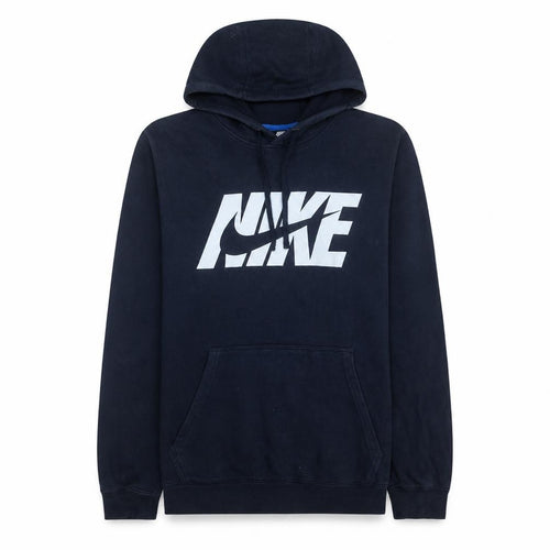 Nike Men Blue Pullover Hoodie L Logo Graphic Fleece Sportswear