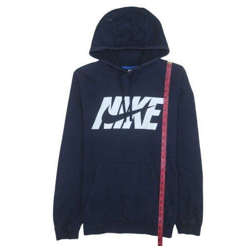 Nike Men Blue Pullover Hoodie L Logo Graphic Fleece Sportswear