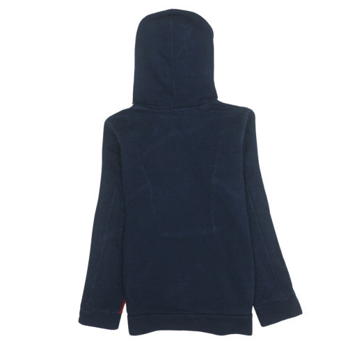 adidas Boys Blue Colourblock Pullover Hoodie 11-12 Years Fleece Sportswear