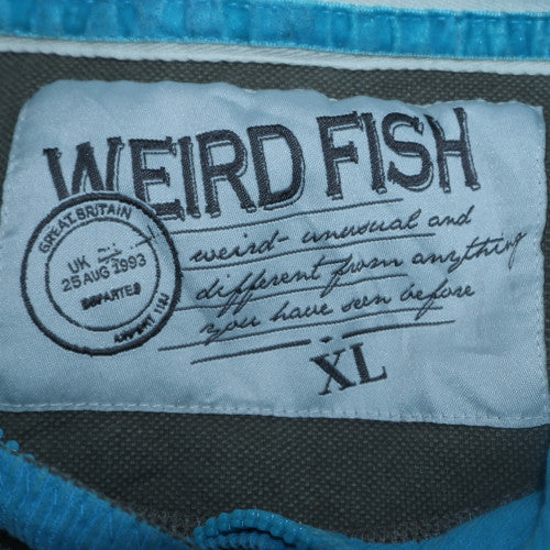 Weird Fish Men's Green XL 1/4 Zip Cotton Sweatshirt