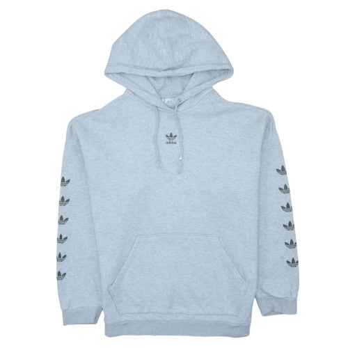 Adidas Womens Grey Size 12 Pullover Hoodie with Logo Accents