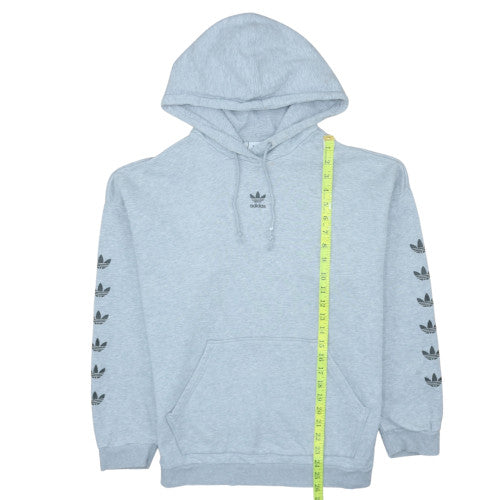 Adidas Womens Grey Size 12 Pullover Hoodie with Logo Accents