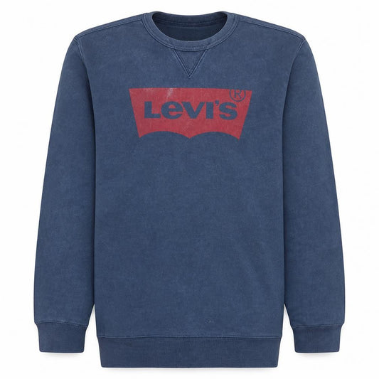 Front view of Levi's Men's Blue Logo Crew Neck Sweatshirt, size M