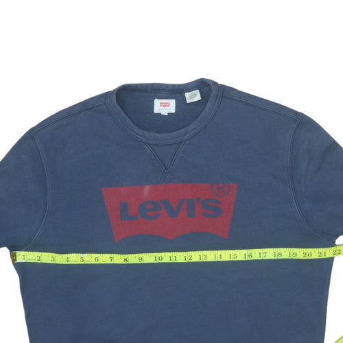 Levi's Men's Blue Logo Crew Neck Sweatshirt Size M