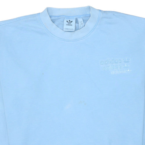 adidas Men's Blue Crew Neck Pullover Sweatshirt M Regular Fit