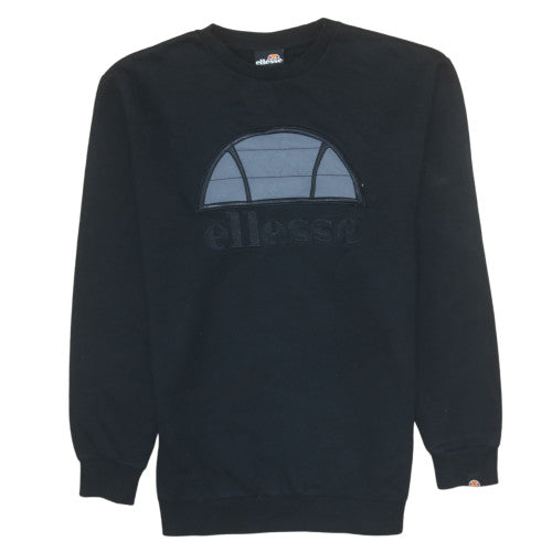 Ellesse Men's Black XS Pullover Crew Neck Logo Sweatshirt