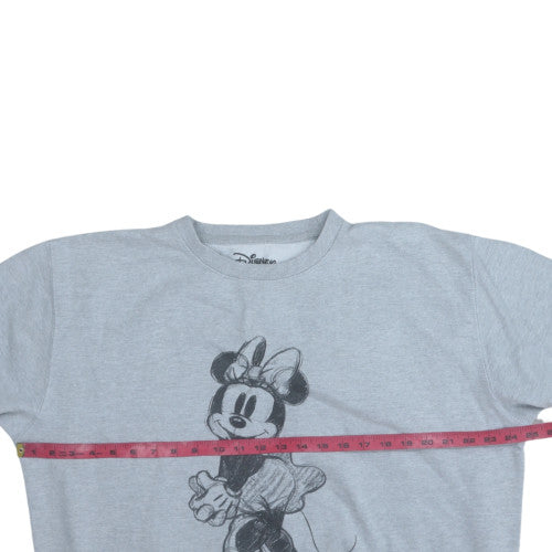 Disney Women Grey Minnie Mouse Pullover Sweatshirt Size 16/18