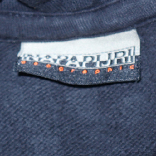 Napapijri Men's Navy Blue Pullover Hoodie Size M Cotton Logo
