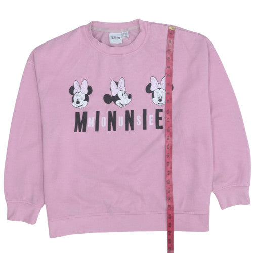 Disney Women Pink Minnie Mouse L Sweatshirt Classic Pullover