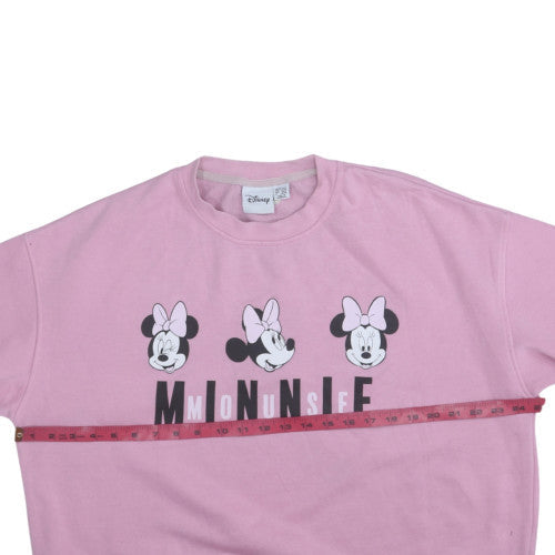 Disney Women Pink Minnie Mouse L Sweatshirt Classic Pullover