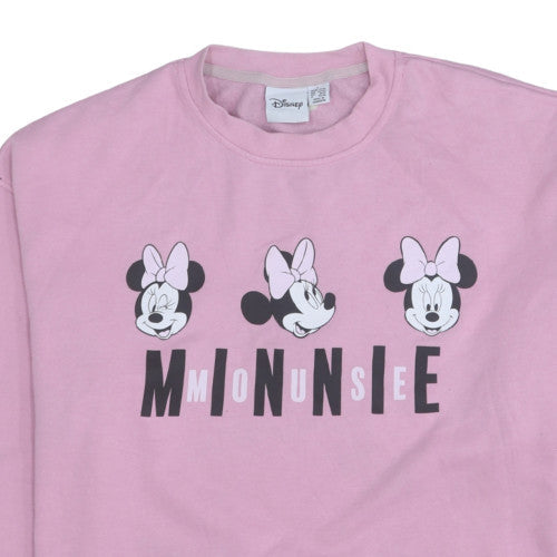 Disney Women Pink Minnie Mouse L Sweatshirt Classic Pullover