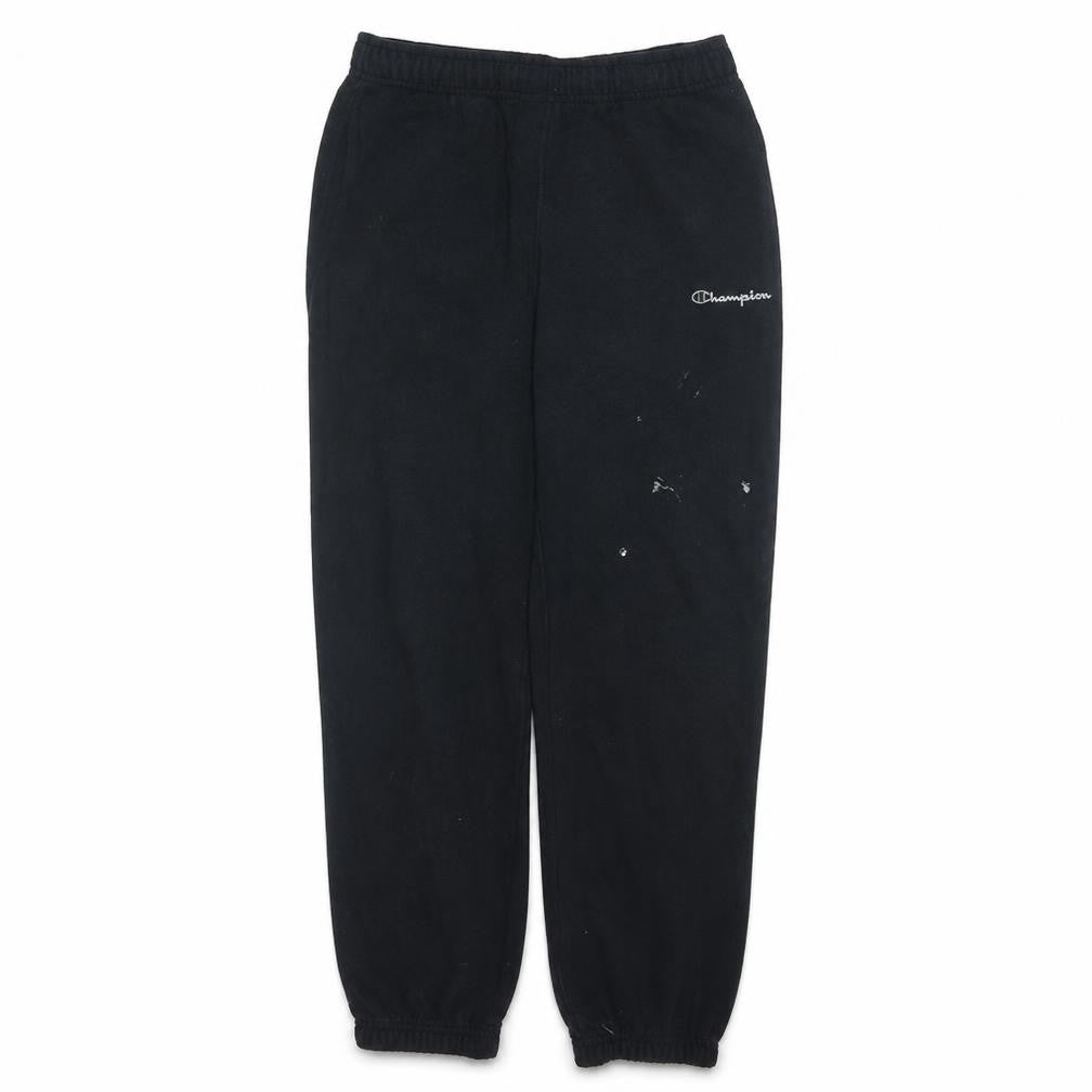 Front view of Champion Men's Black Sweatpants Medium Regular Fit Elastic Waist