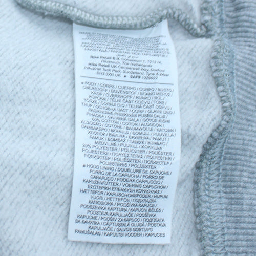 Nike Men's Grey Full Zip Hoodie M Logo Sportswear Sweatshirt