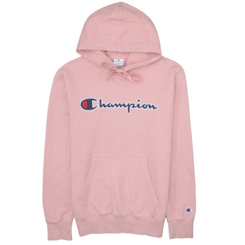 Champion Womens Pink Pullover Hoodie Medium Cotton Blend